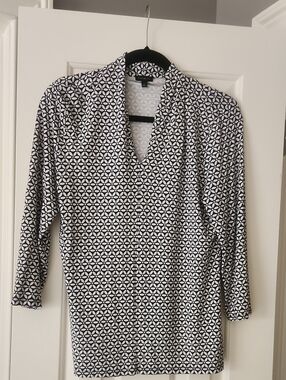 Talbots Black And White Top